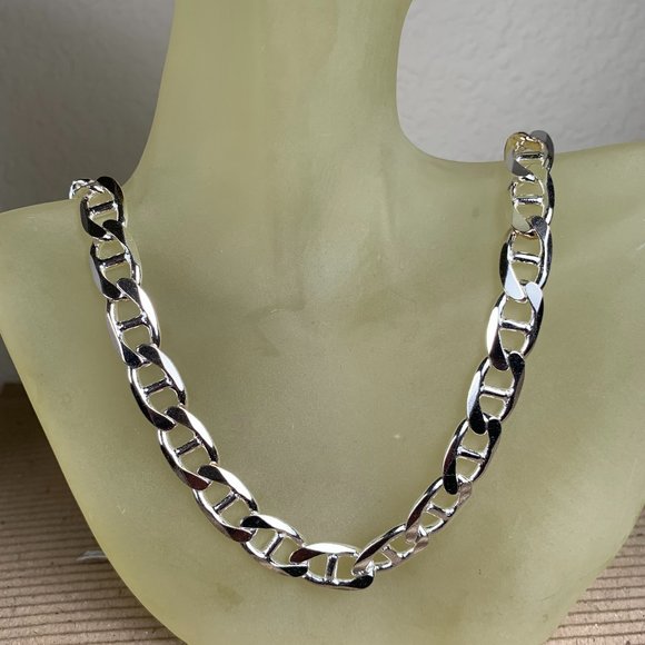 NEW 68.5 grams 22" 10mm Italian Sterling Silver Mariner Chain - Picture 1 of 4